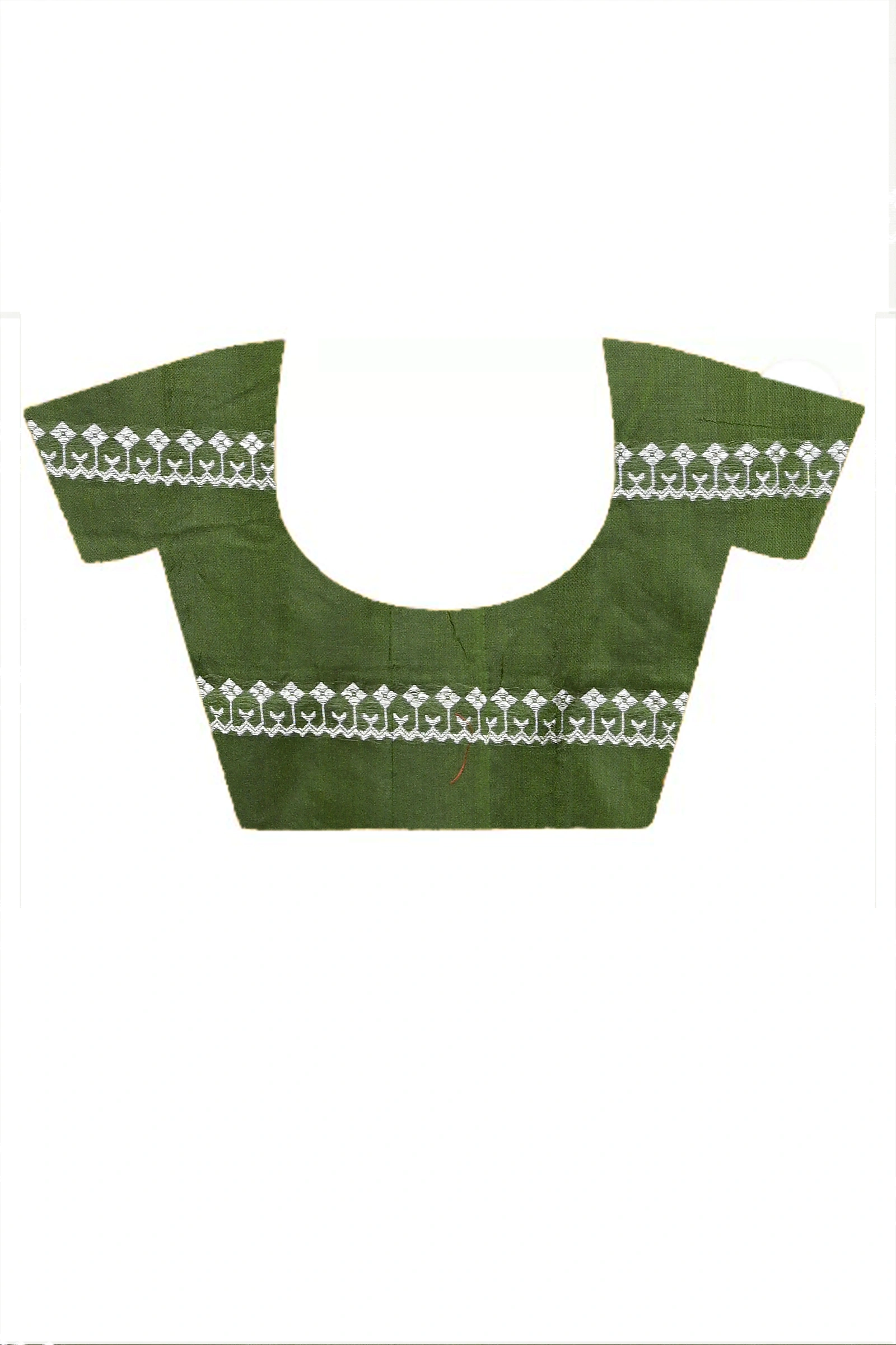 Green Cotton Blended Pareta Hand Loom Saree (308)